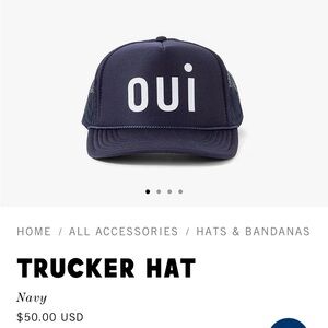 Clare V. Navy, OUI trucker hat